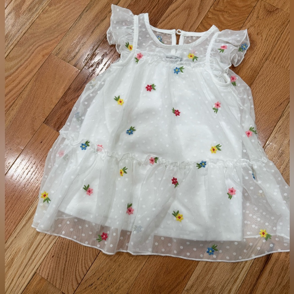 Floral Embroidered White Dress - NWT